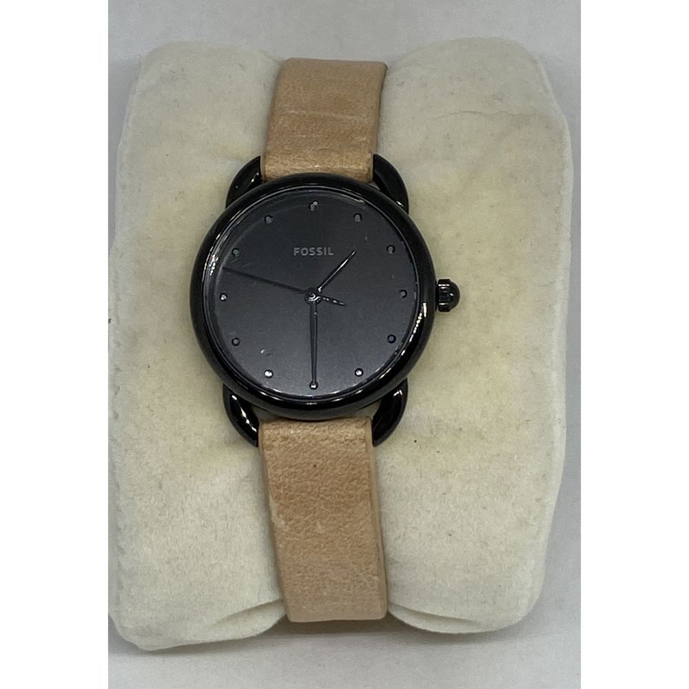 Fossil ES4489 Men's Beige Leather Analog Black Dial Quartz Genuine Watch XX938